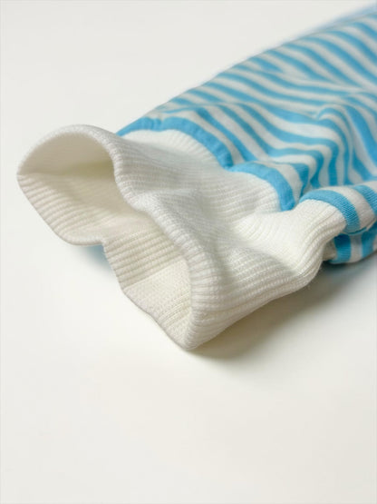 Sky Blue Stripe Shorts Set