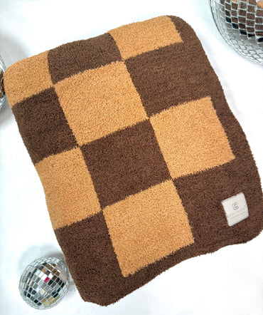 Straight Chillin Checkered Throw Blanket