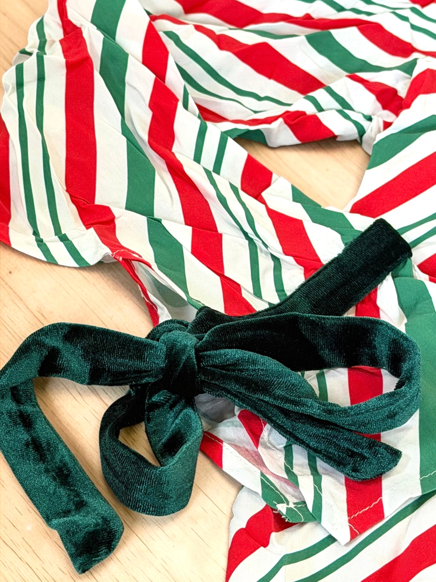 Evergreen Velvet Ribbon Pajama Set