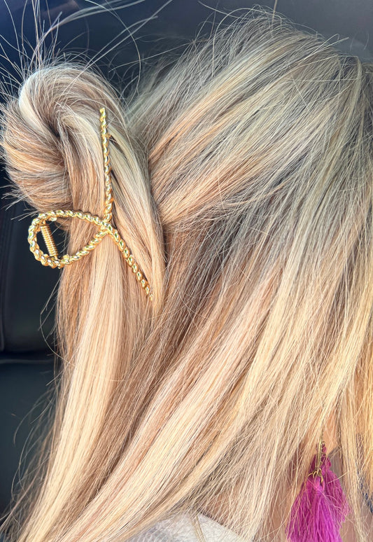 Gold Twist Large Alloy Hair Clip