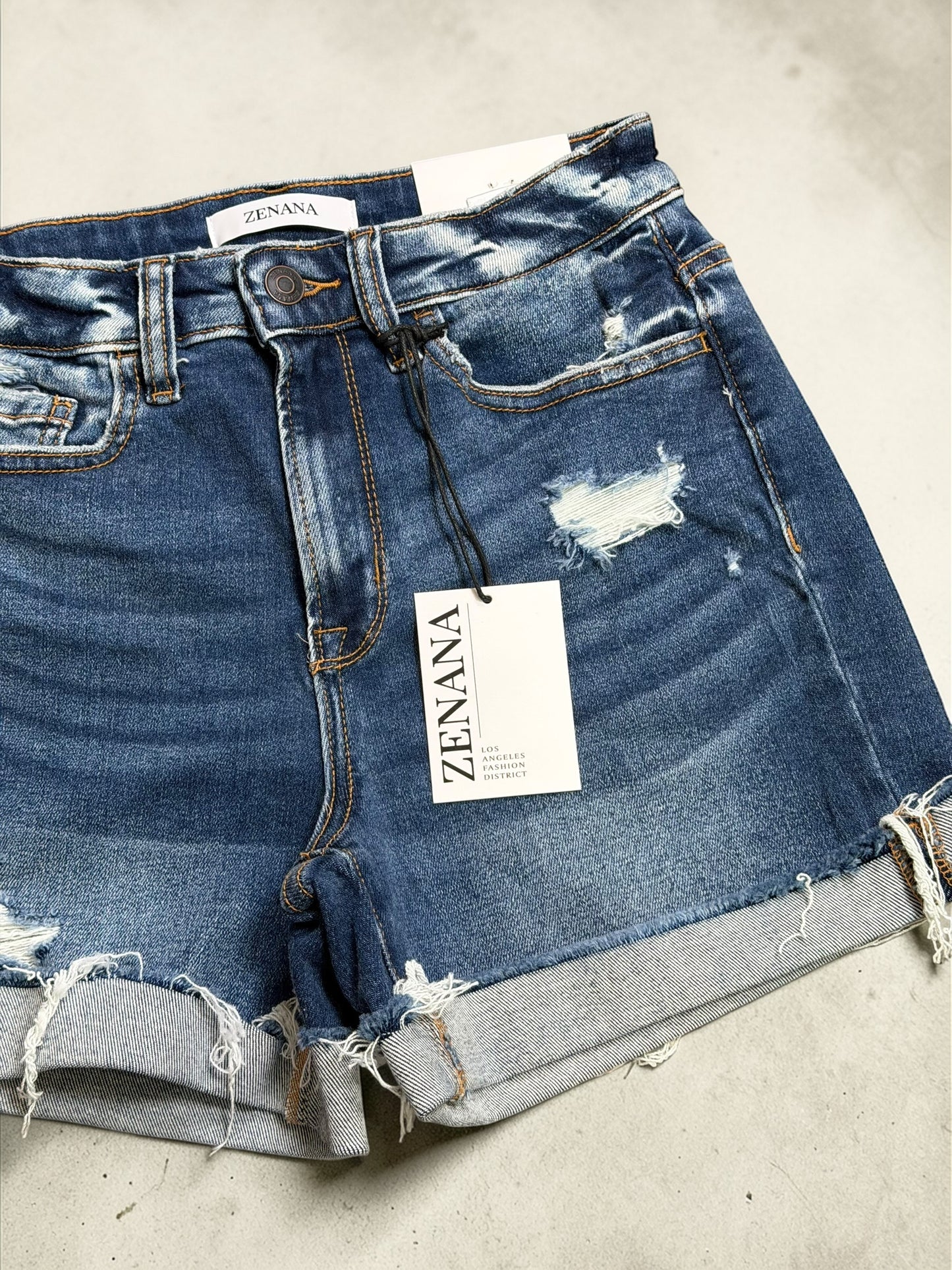 Mia Cuffed Hem Denim Shorts