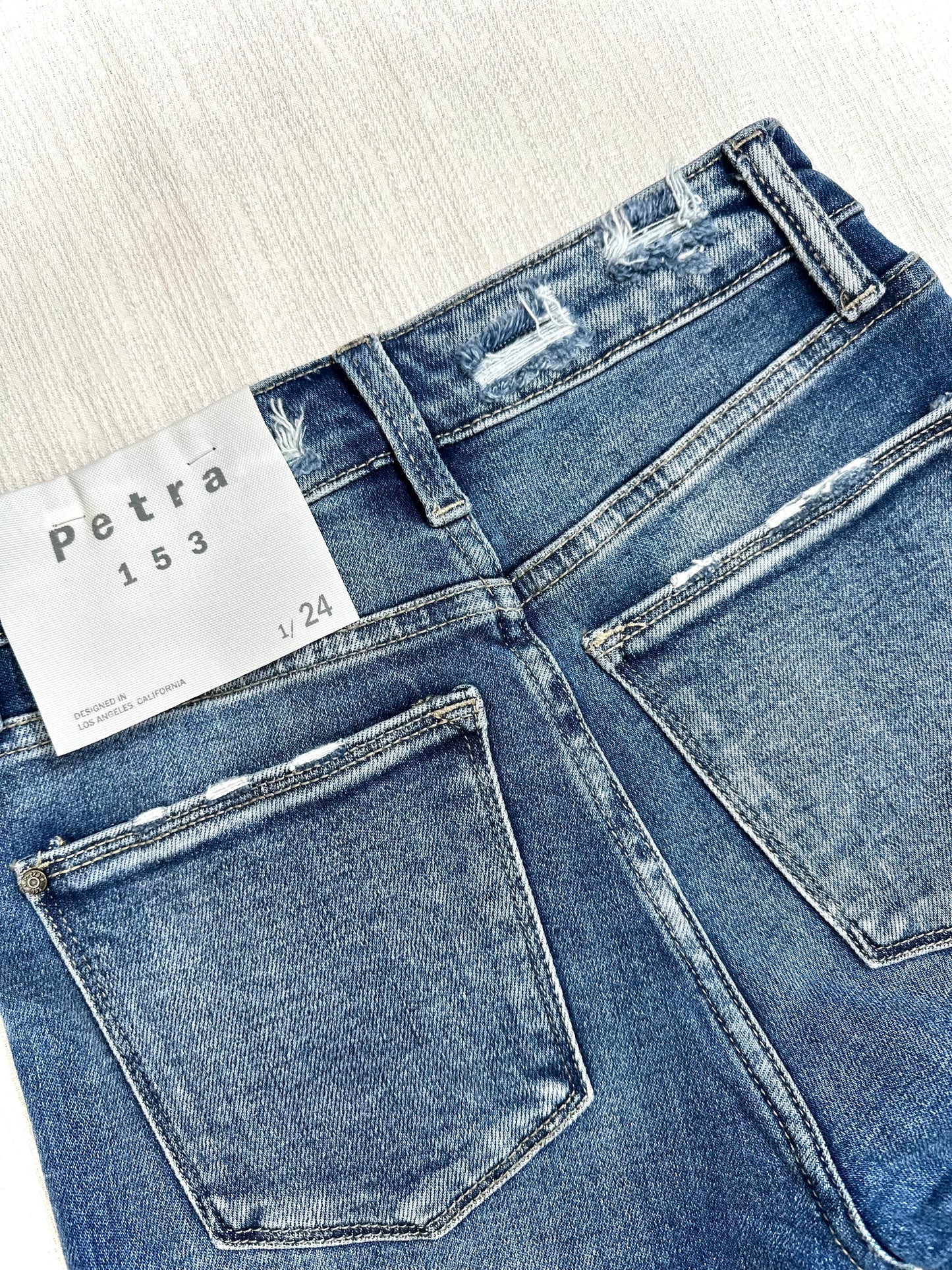 Fallon Flare Distressed Hem Denim Jeans