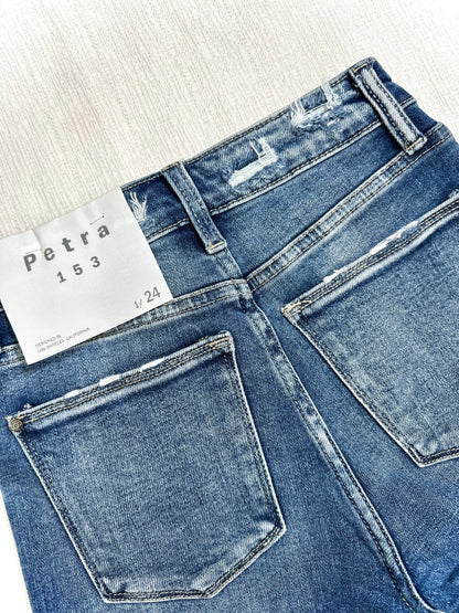 Fallon Flare Distressed Hem Denim Jeans