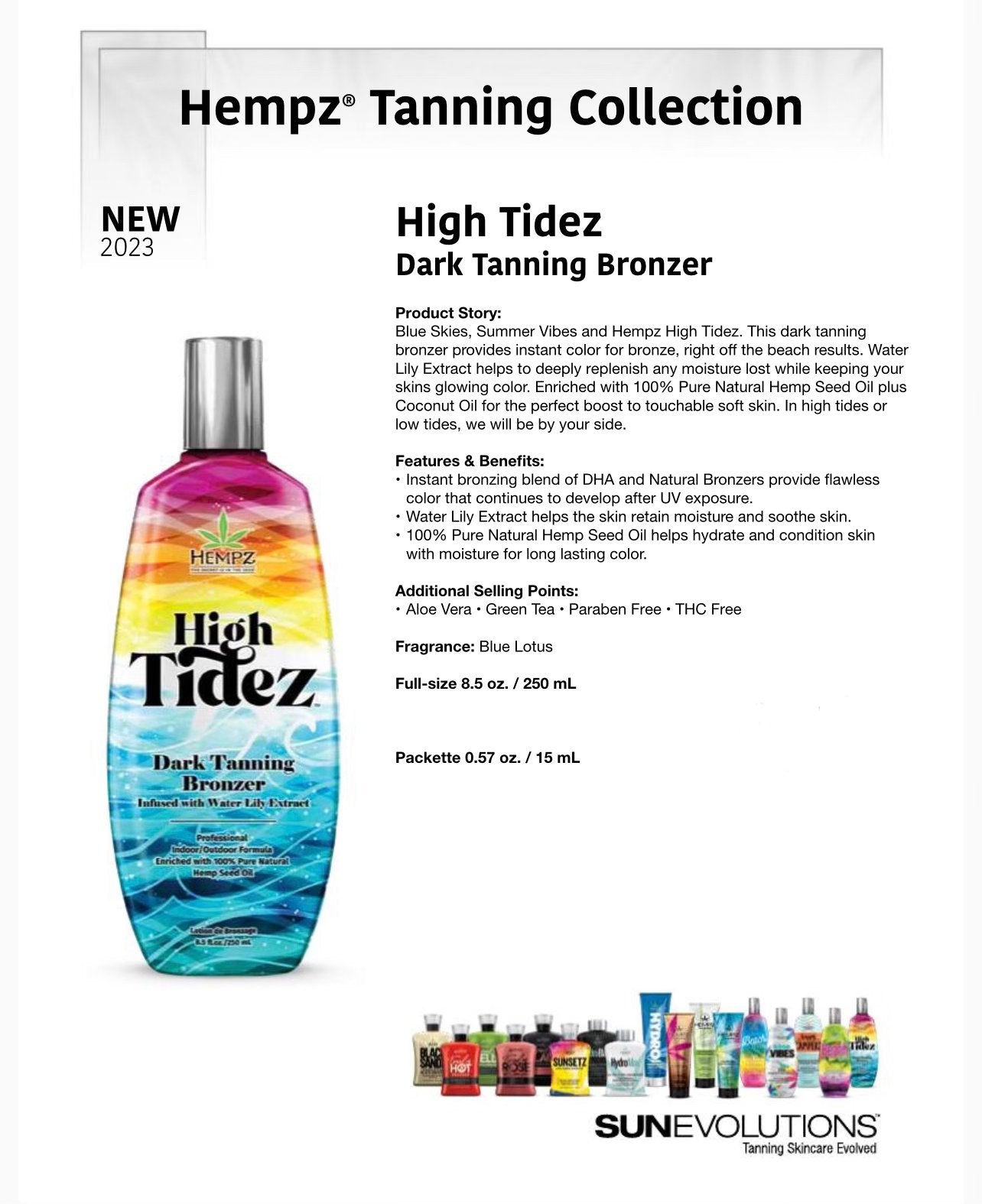 Hempz High Tidez Dark Tanning Lotion