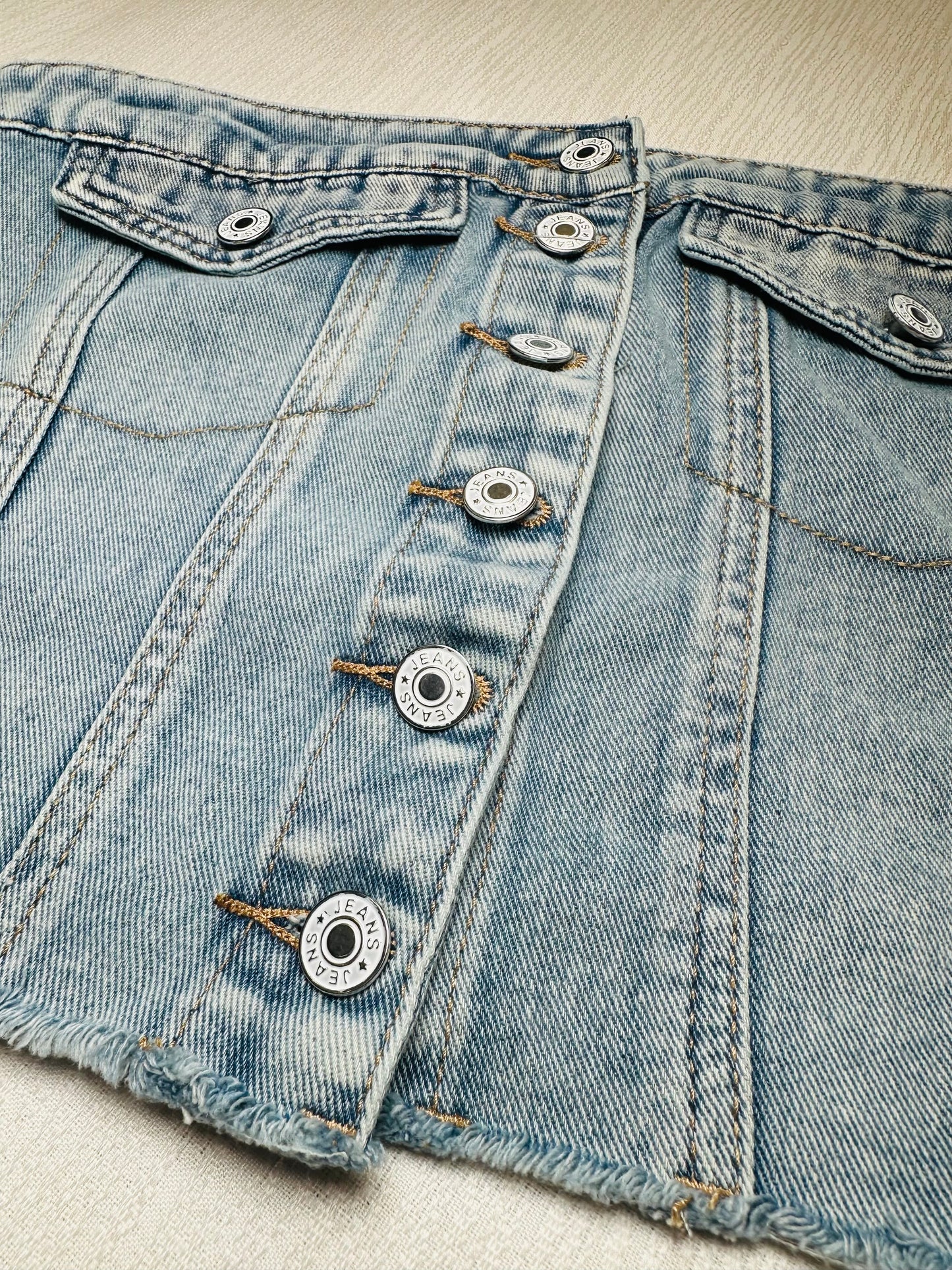 Buckle Me Up Crop Denim Top