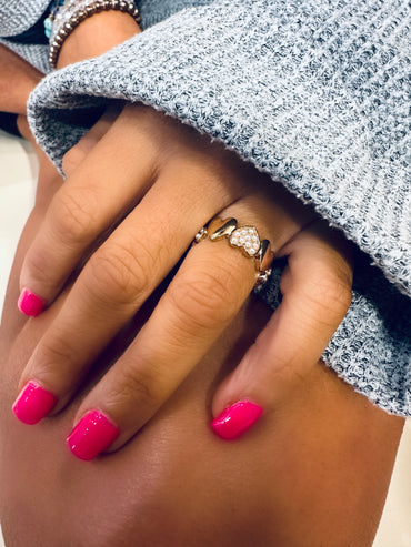 Love and Pearls Heart Ring
