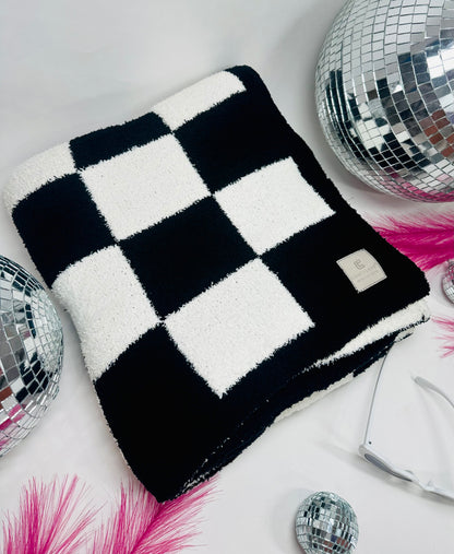 Straight Chillin Checkered Throw Blanket