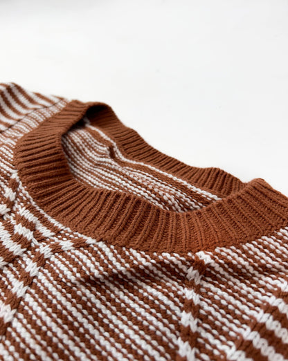 High Standards Brown Stripe Sweater Top