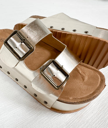 Double Buckled Platform Sandals
