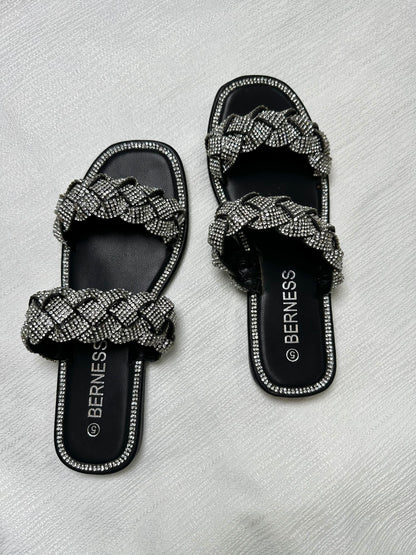 Be My Crush Sparkle Braided Sandals