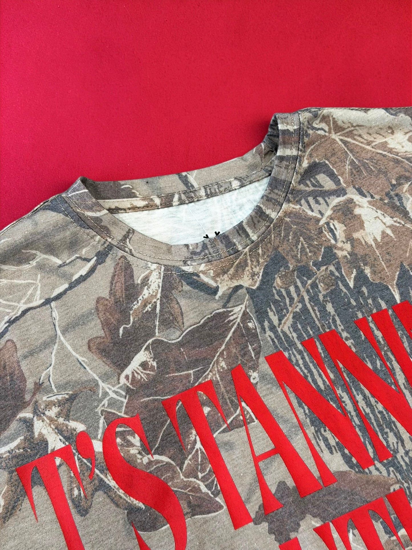 Red On Camo T's Tanning Graphic T-Shirt
