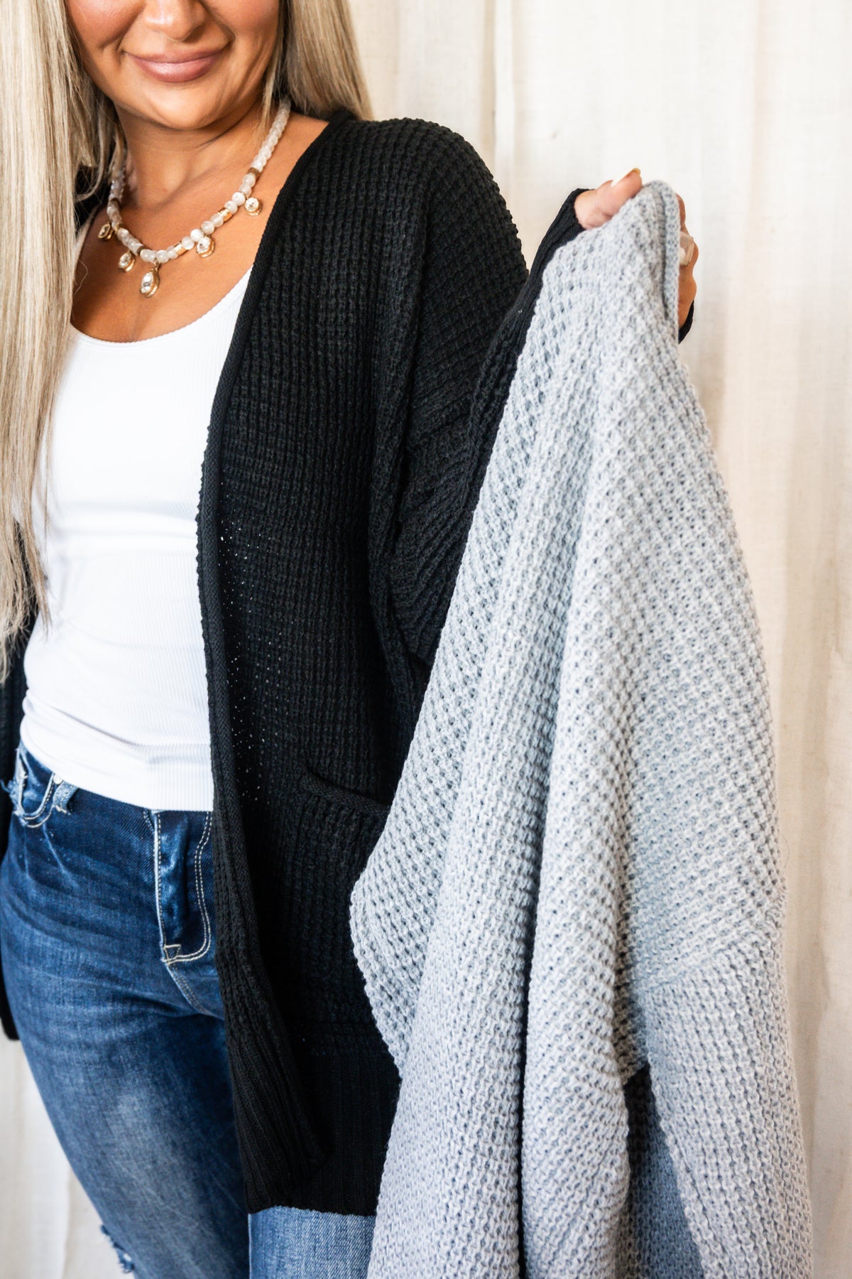 Waffle Haven Open Cardigan