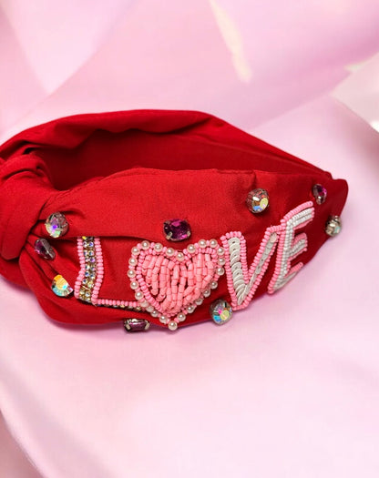 Love On The Line Beaded Headband