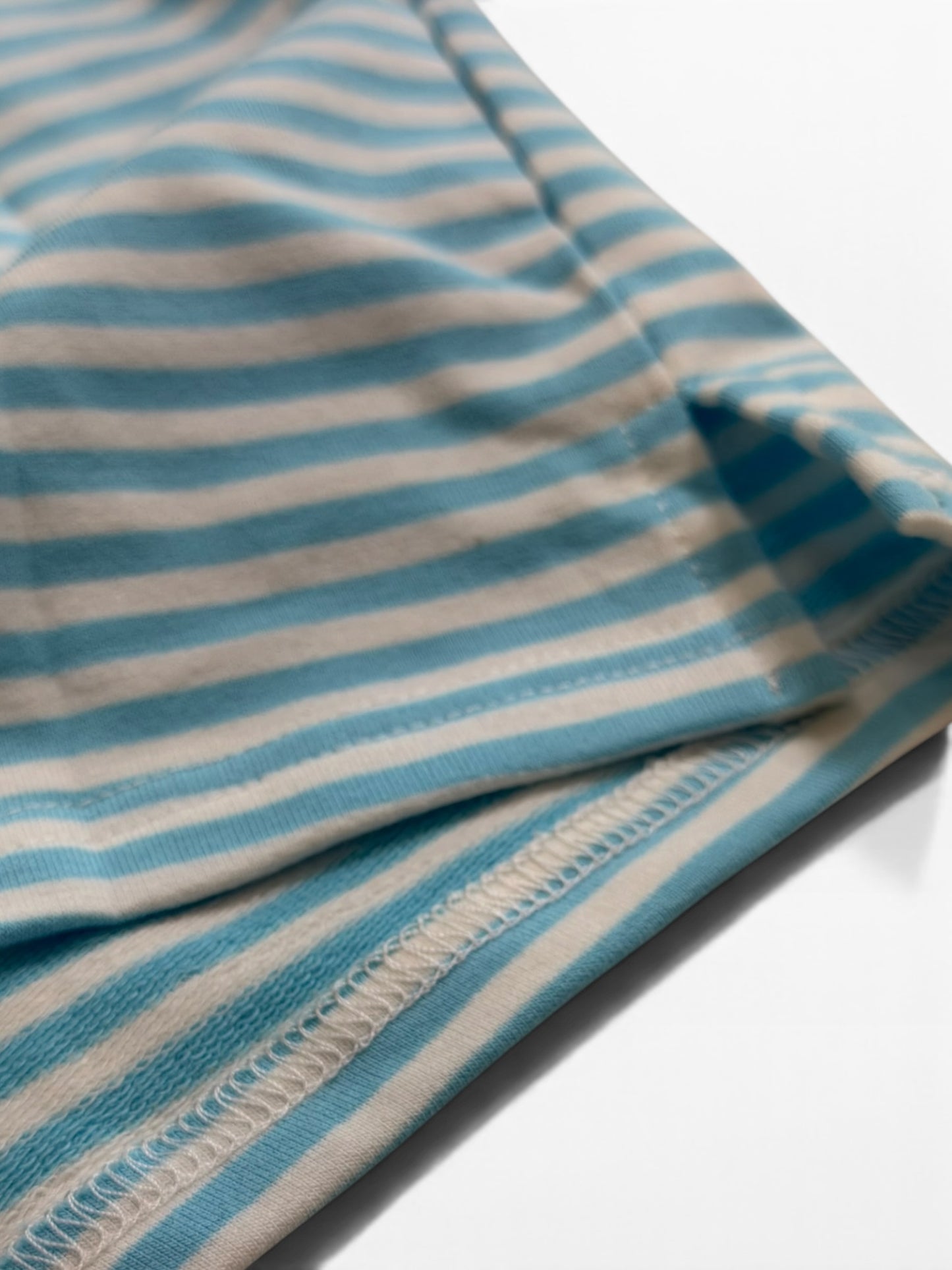Sky Blue Stripe Shorts Set