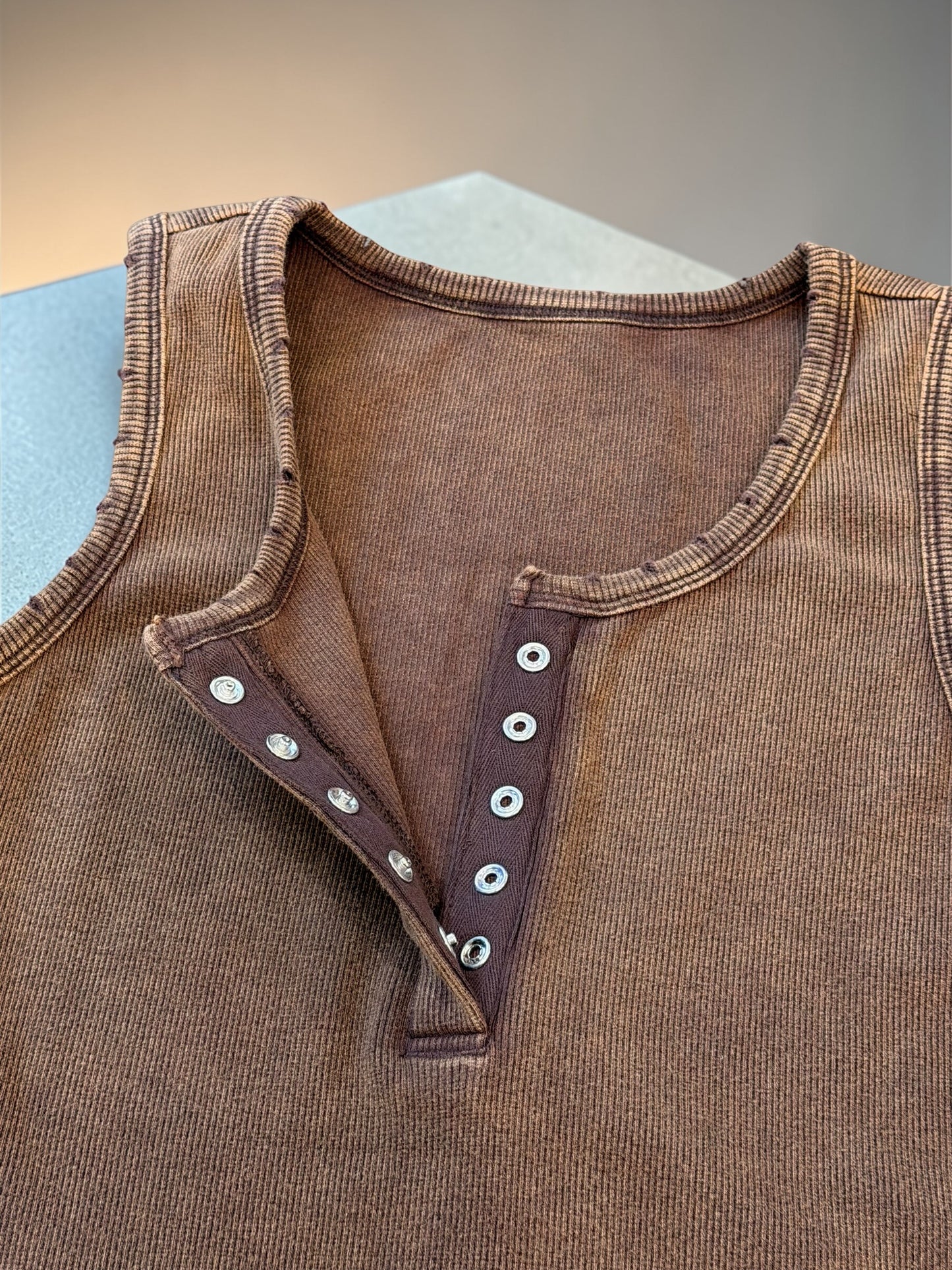 Coffee Vintage Wash Tank Top