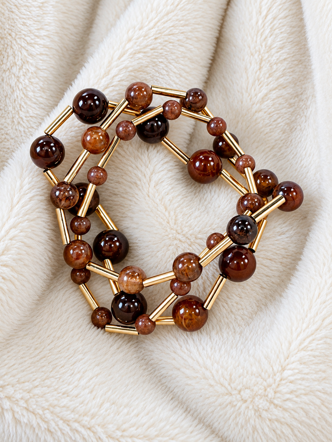 Chocolate Beaded Bracelet Set