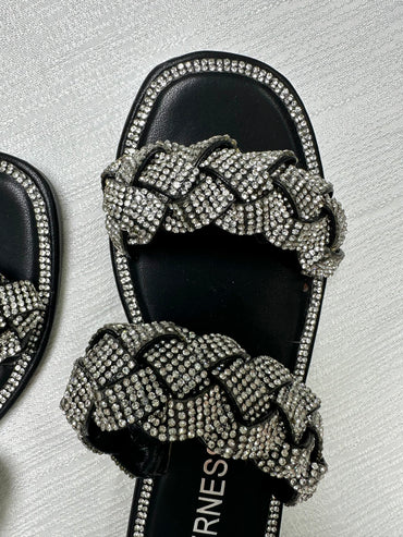 Be My Crush Sparkle Braided Sandals