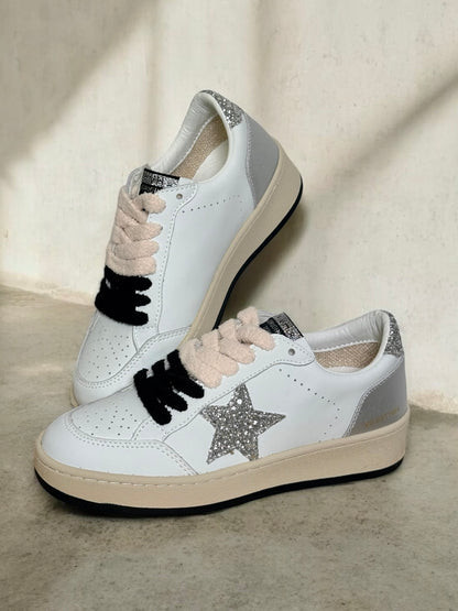 Noah Glitter Star Mid-Top Sneakers