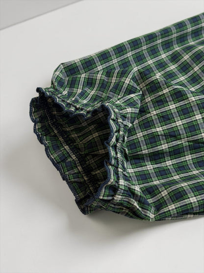 Maison Plaid Square-neck Dress