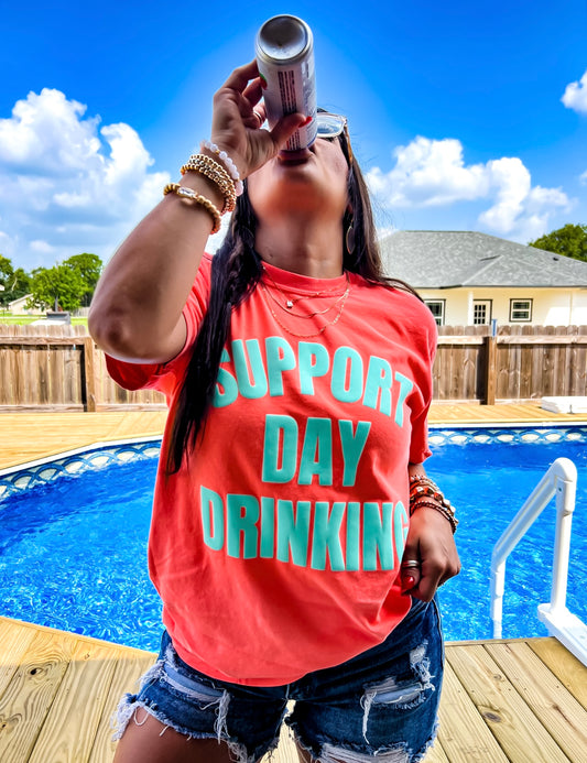Support Day Drinking Puff Graphic Top