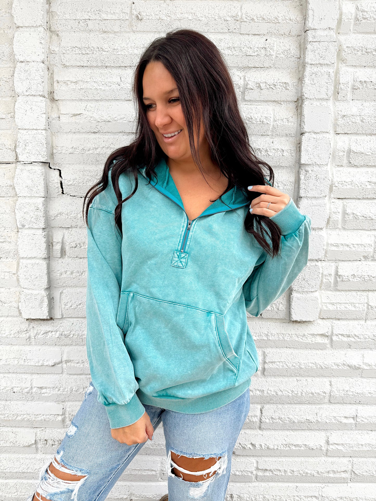 Laidback Half Zip Pullover Top