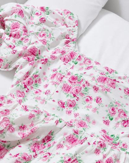 Floral Daydream Square‑Neck Dress