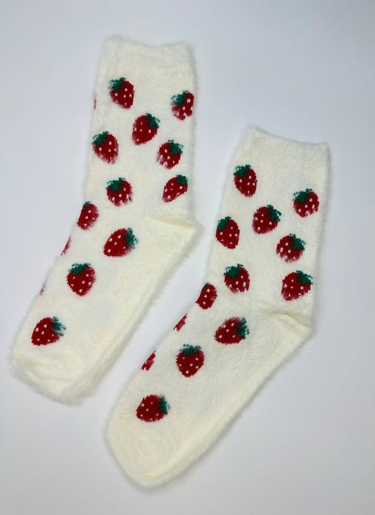 Strawberry patch cozy socks