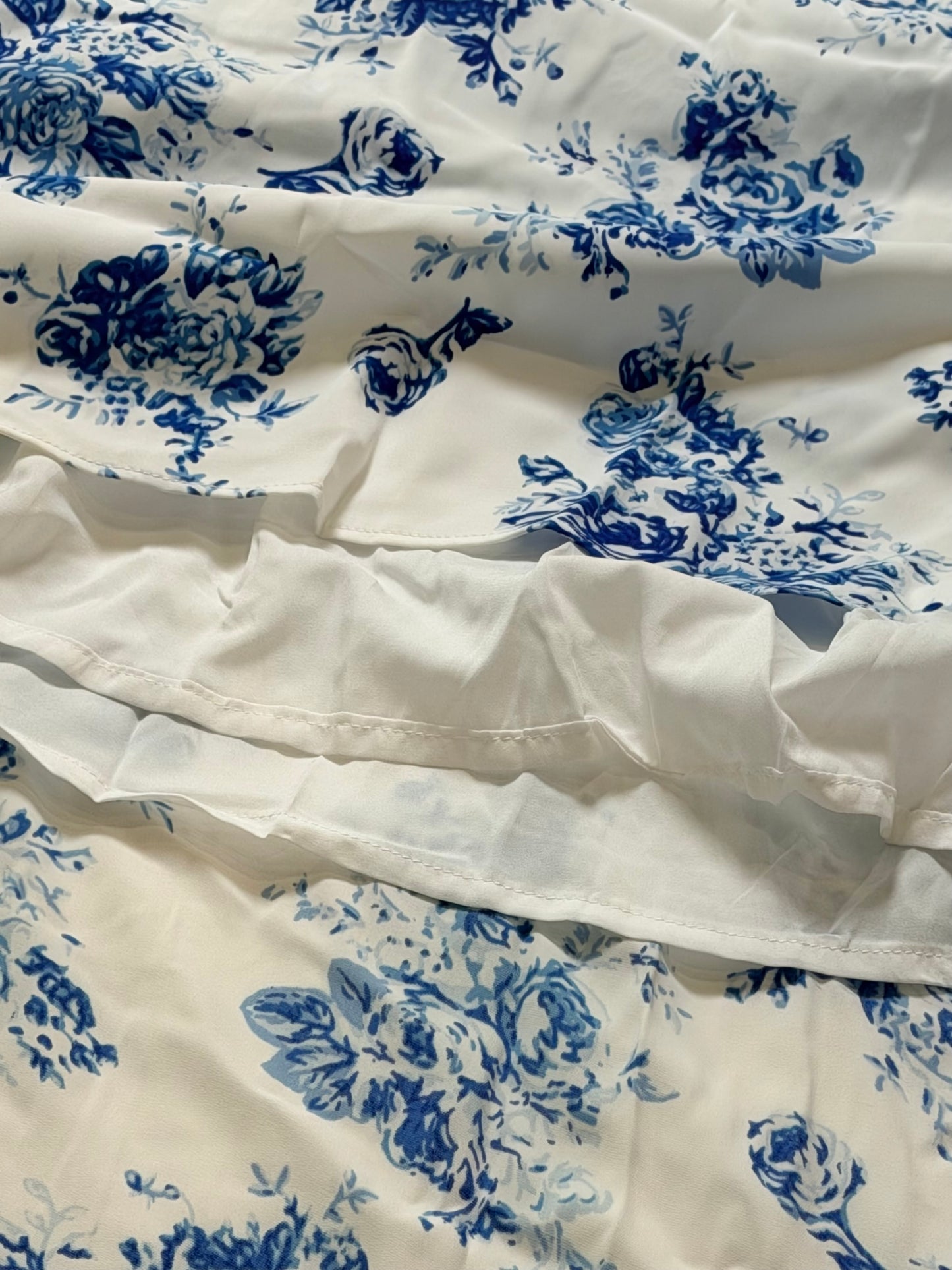 Blue Petal Shirred Maxi Dress