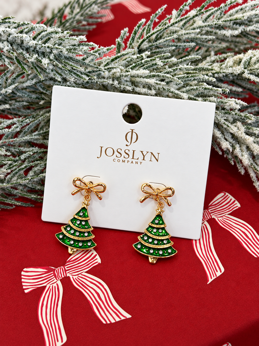 Tinsel & Bows Tree Earrings