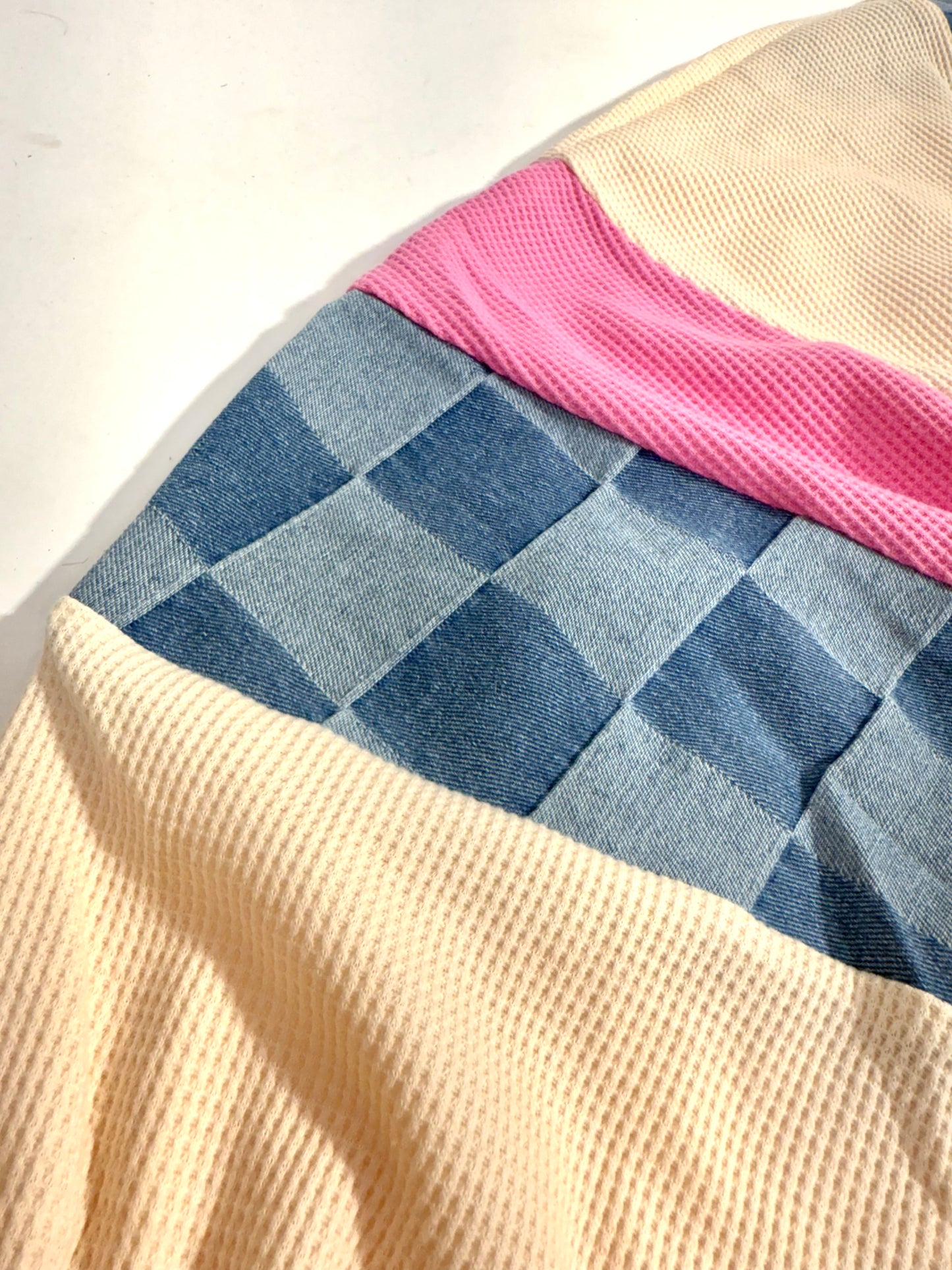 Denim Darling Checkered Relaxed Top