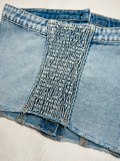 Buckle Me Up Crop Denim Top