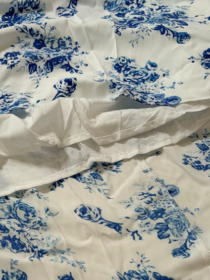 Blue Petal Shirred Maxi Dress
