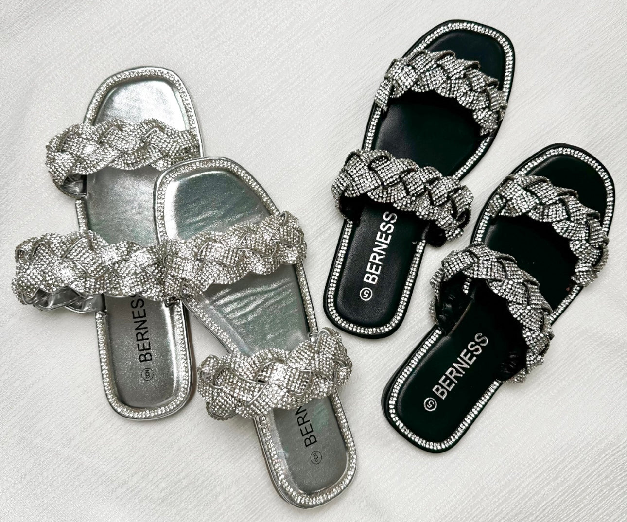 Be My Crush Sparkle Braided Sandals
