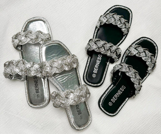 Be My Crush Sparkle Braided Sandals