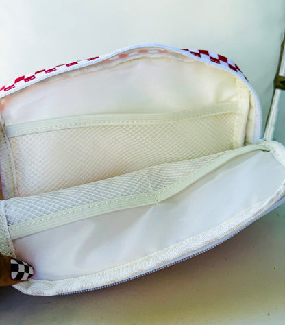 Fierce Red Checkered Crossbody Bag