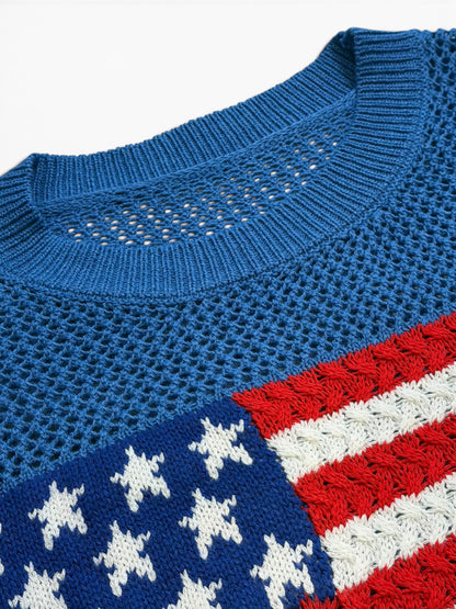 Star‑Spangled Sweater Tee Top