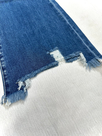 Fallon Flare Distressed Hem Denim Jeans