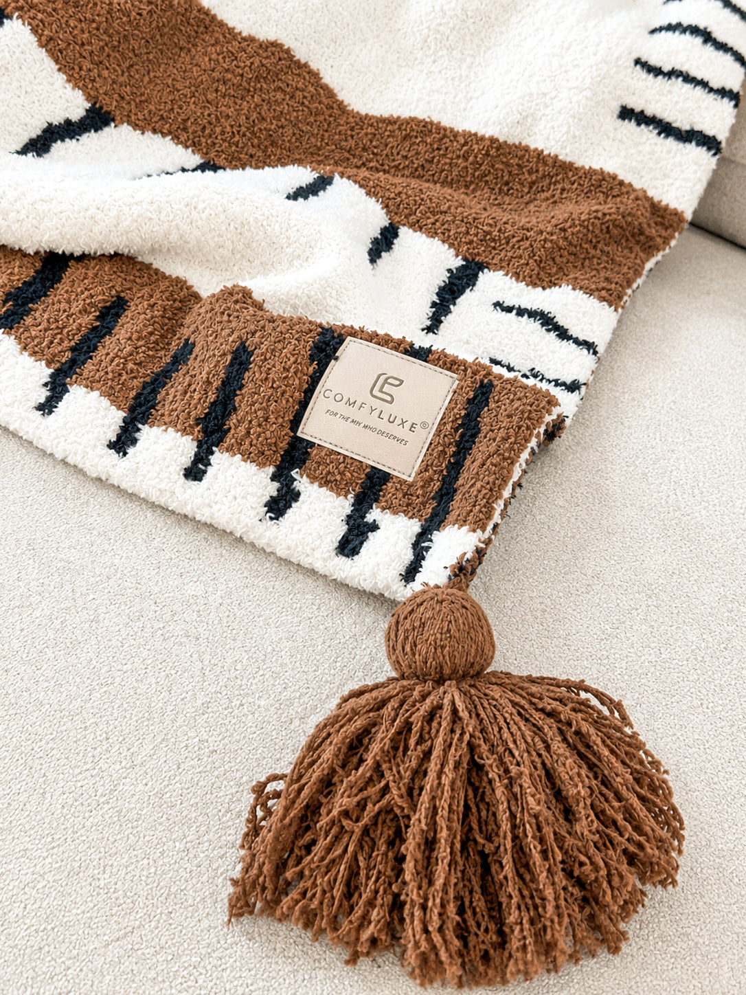 Stripe Me Up PomPom Throw Blanket