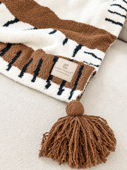 Stripe Me Up PomPom Throw Blanket