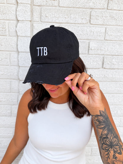 Black Distressed TTB Ball Cap