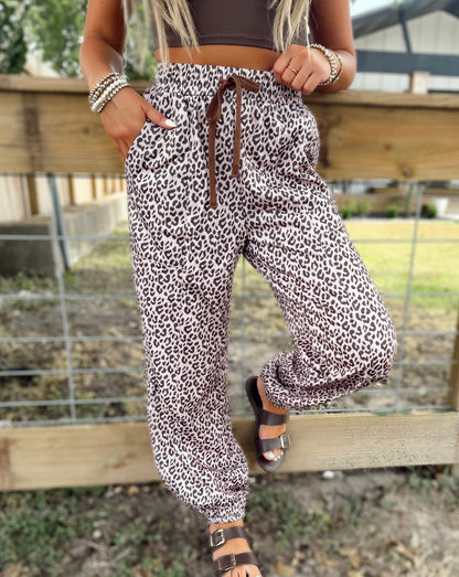 Safari Chic Elastic Waist Pants