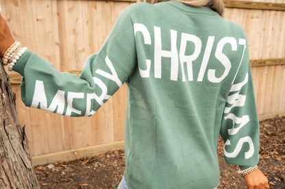HOHOHO Drop Shoulder Crop Sweater