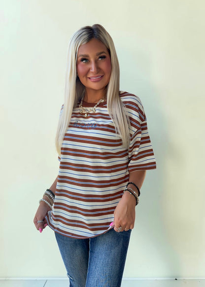 Heritage Stripe Embroidered Top