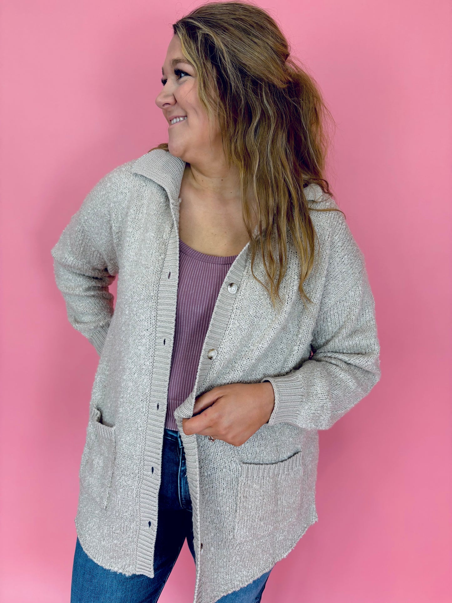 Love at Frost Sight collared cardigan Top
