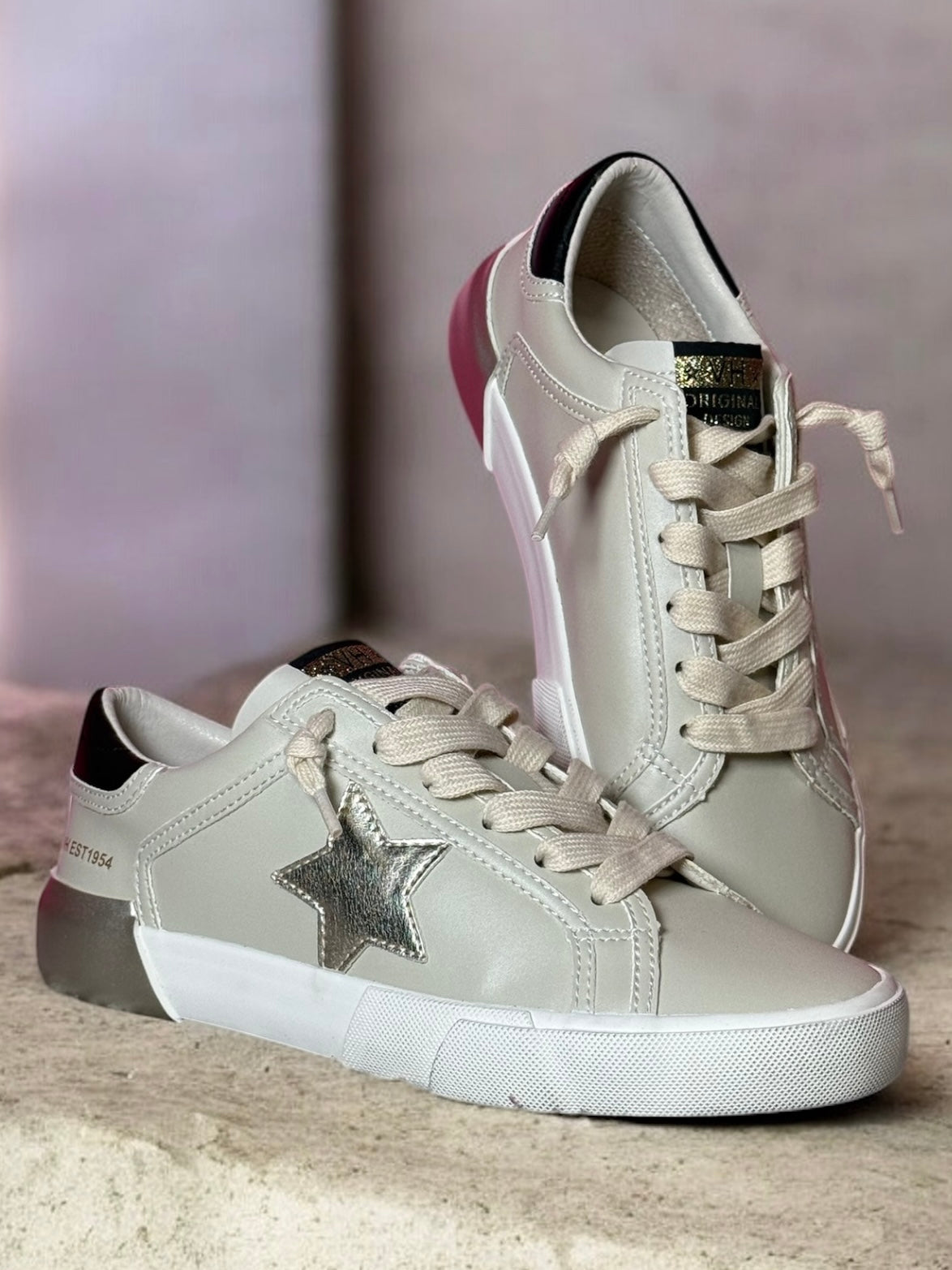 Maggie Gold Pop Low-Top Sneakers