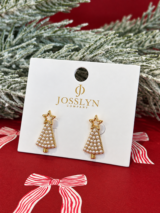 Winter Pearl Trees Earrings
