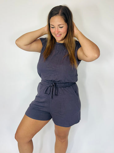 Piece Me Together Open Back Casual Romper