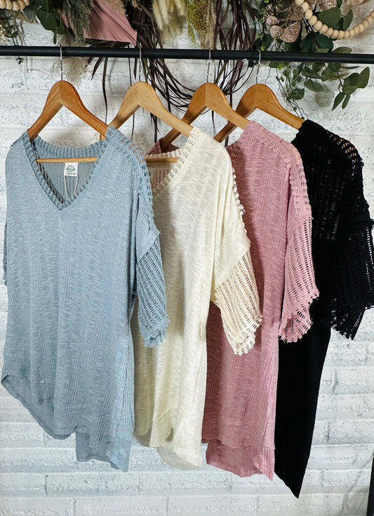 Oversized Contrast Comfy Knit Top