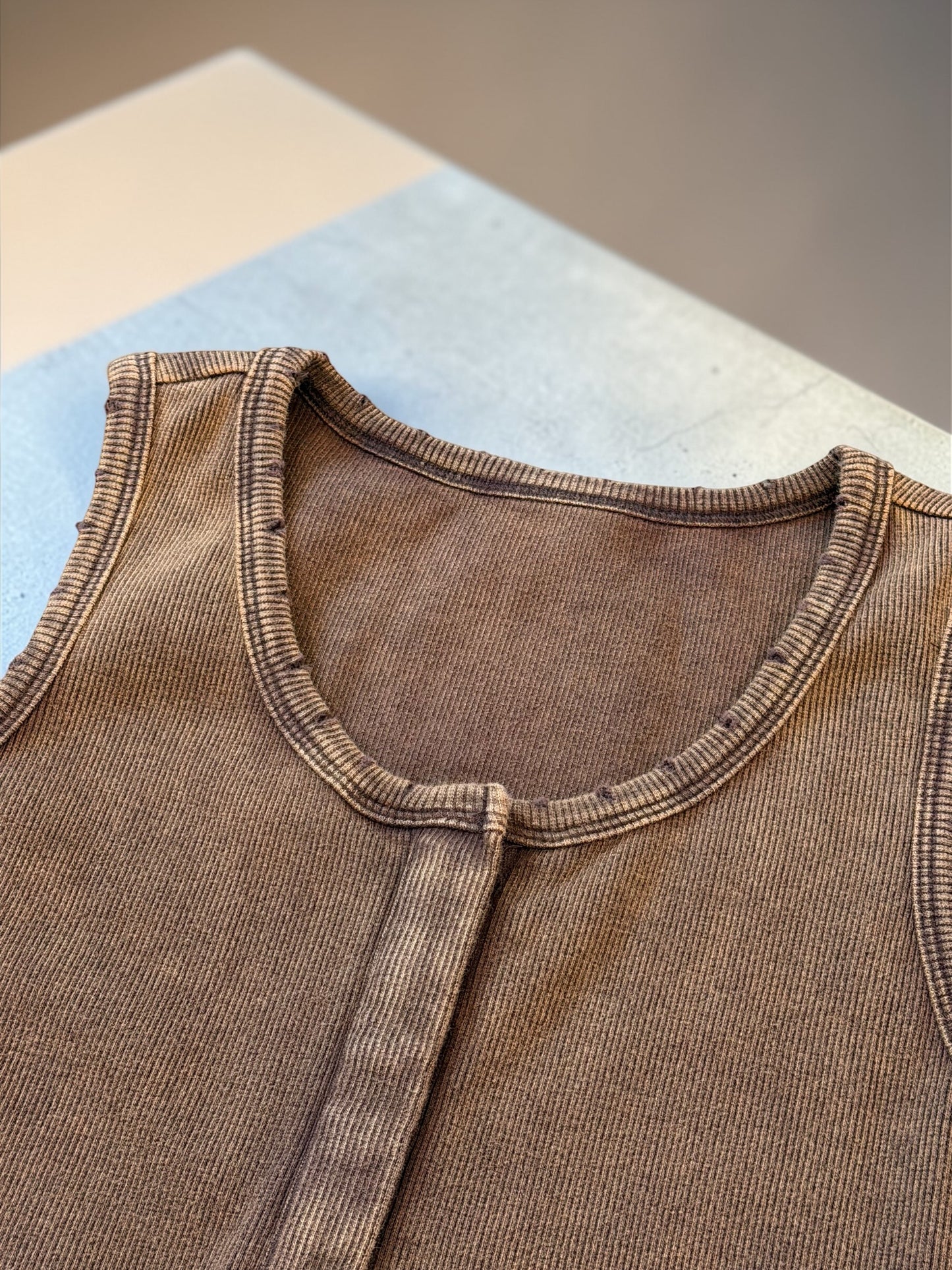 Coffee Vintage Wash Tank Top