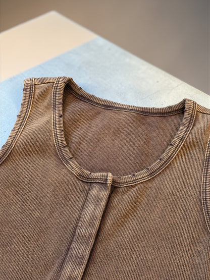 Coffee Vintage Wash Tank Top